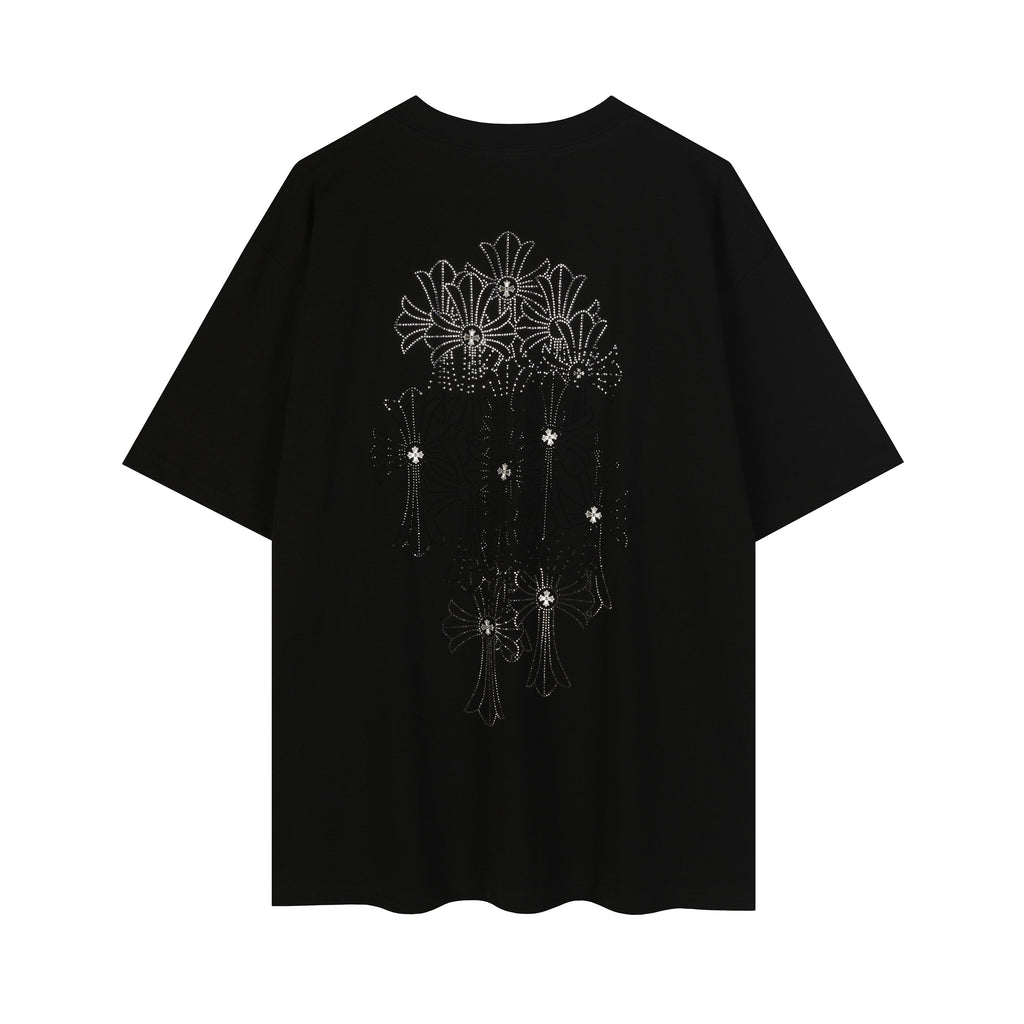 Chrome Hearts Firework Rhinestone Crew Neck T-shirt 2623