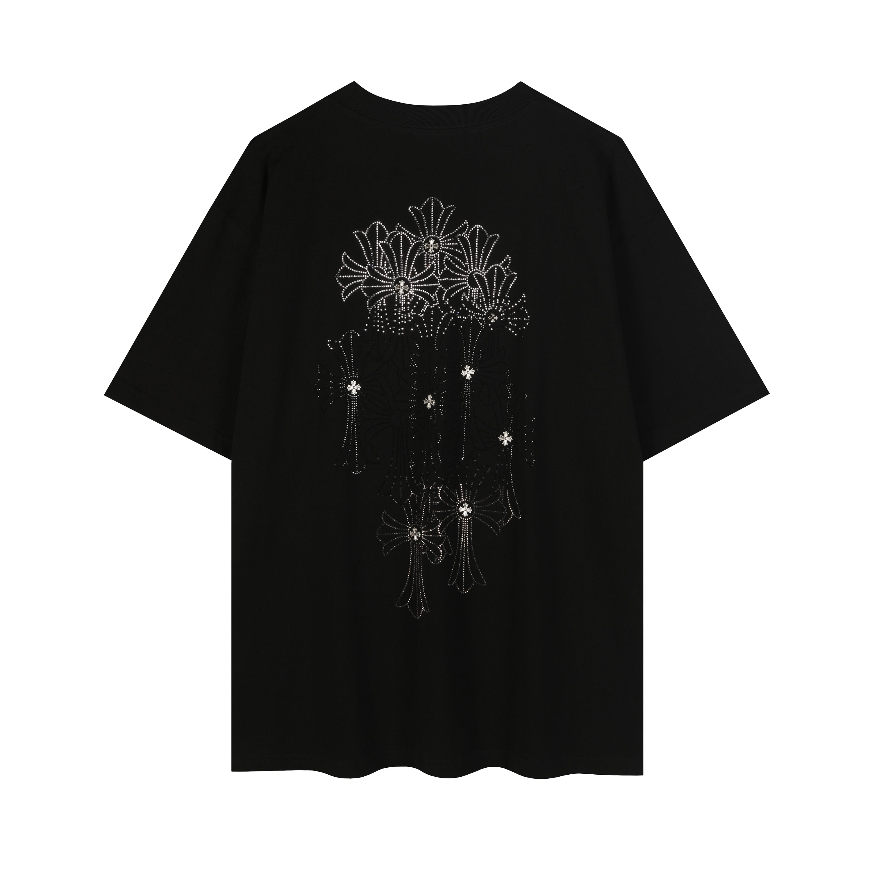 Chrome Hearts Firework Rhinestone Crew Neck T-shirt 2623