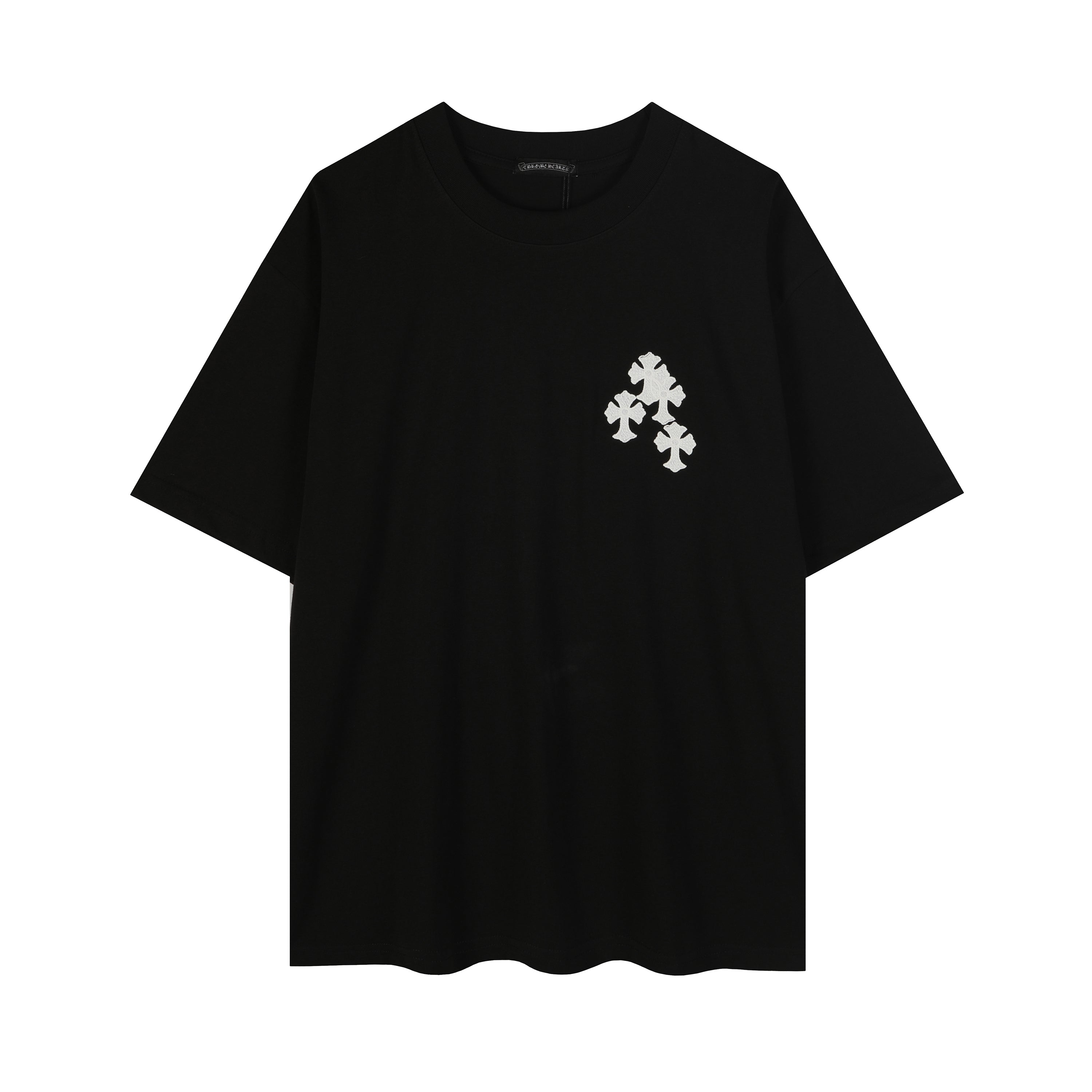 Chrome Hearts Ring Cross Floral Embroidered Vintage Gothic T-shirt 2604