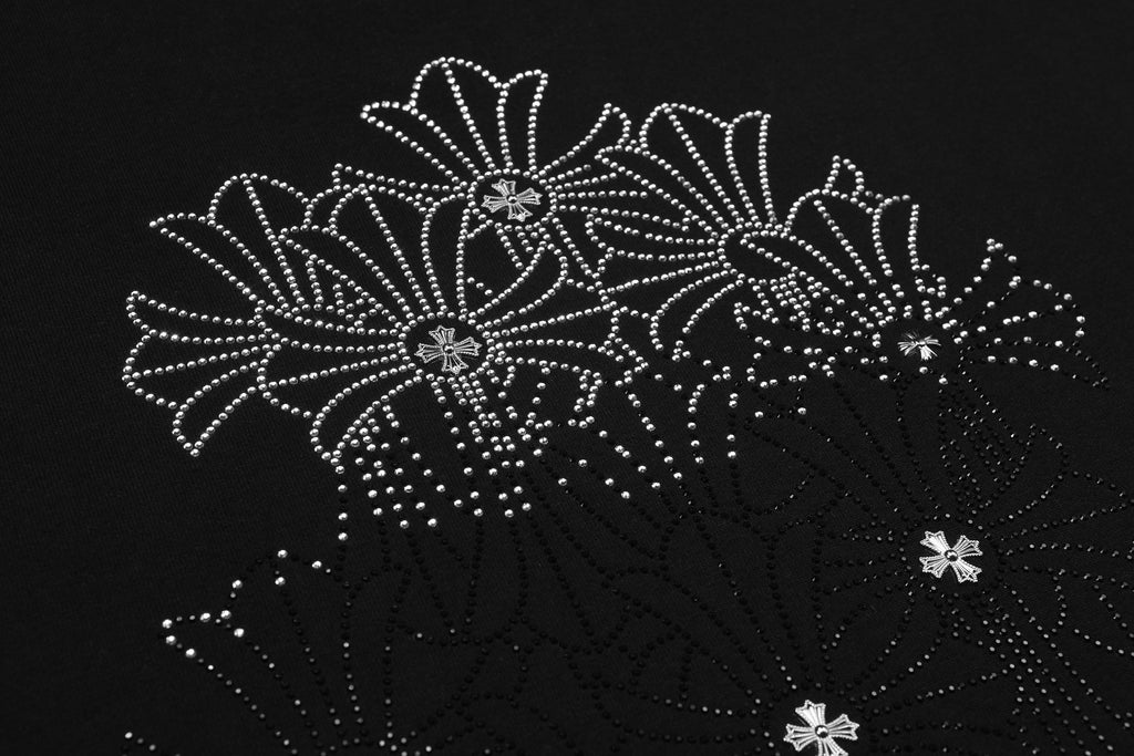 Chrome Hearts Firework Rhinestone Crew Neck T-shirt 2623