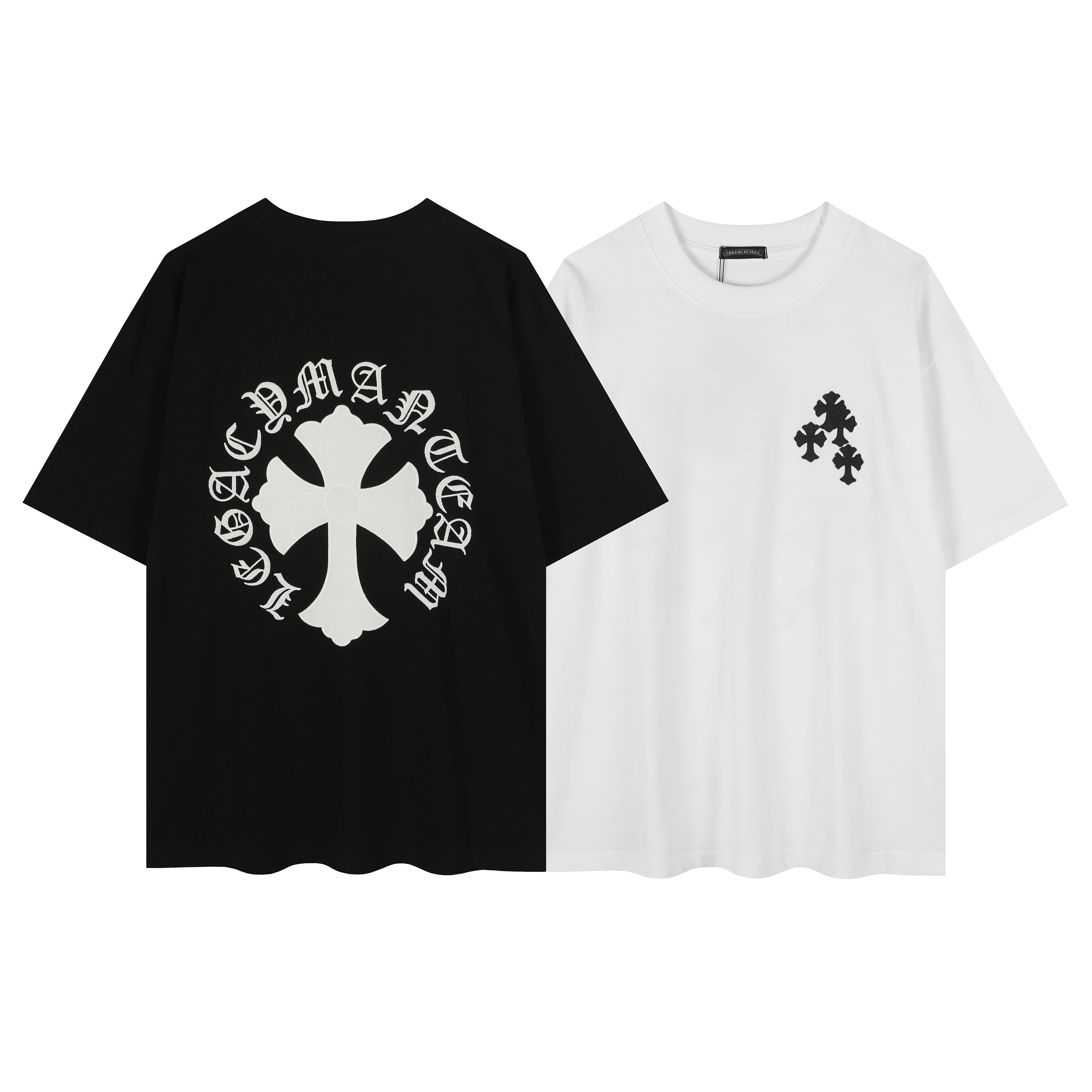 Chrome Hearts Ring Cross Floral Embroidered Vintage Gothic T-shirt 2604