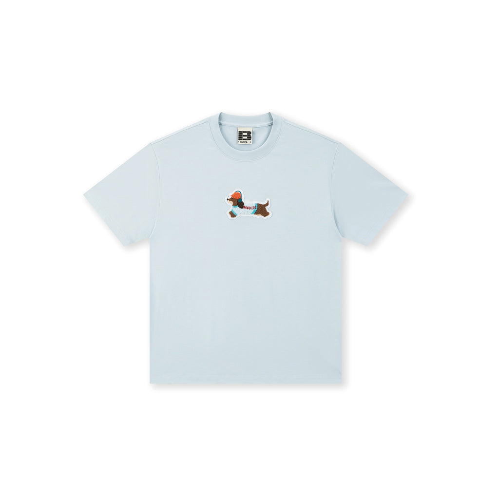 Boneless 3D Embroidered Puppy T-shirt 'Haze Blue'