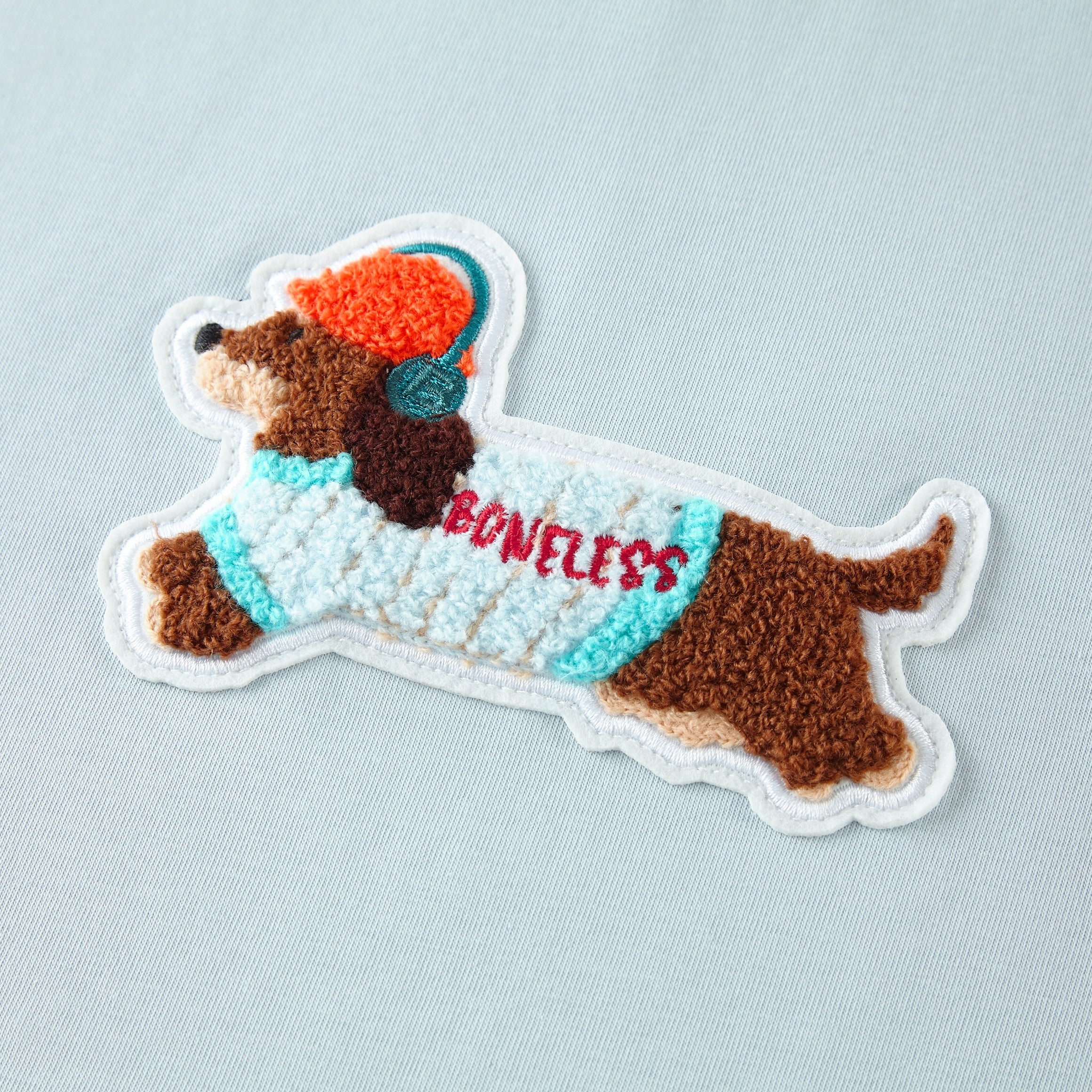 Boneless 3D Embroidered Puppy T-shirt 'Haze Blue'