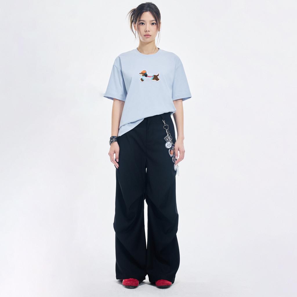 Boneless 3D Embroidered Puppy T-shirt 'Haze Blue'
