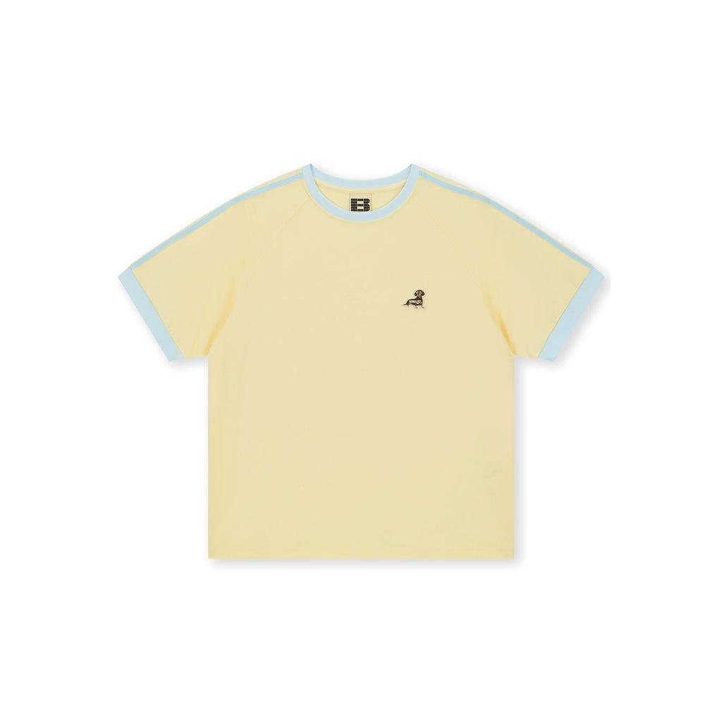 Boneless Puppy Embroidered T-Shirt 'Yellow'