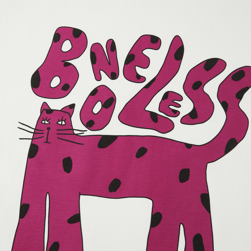 Boneless Abstract Pink kitten T-Shirt 'Cream White'
