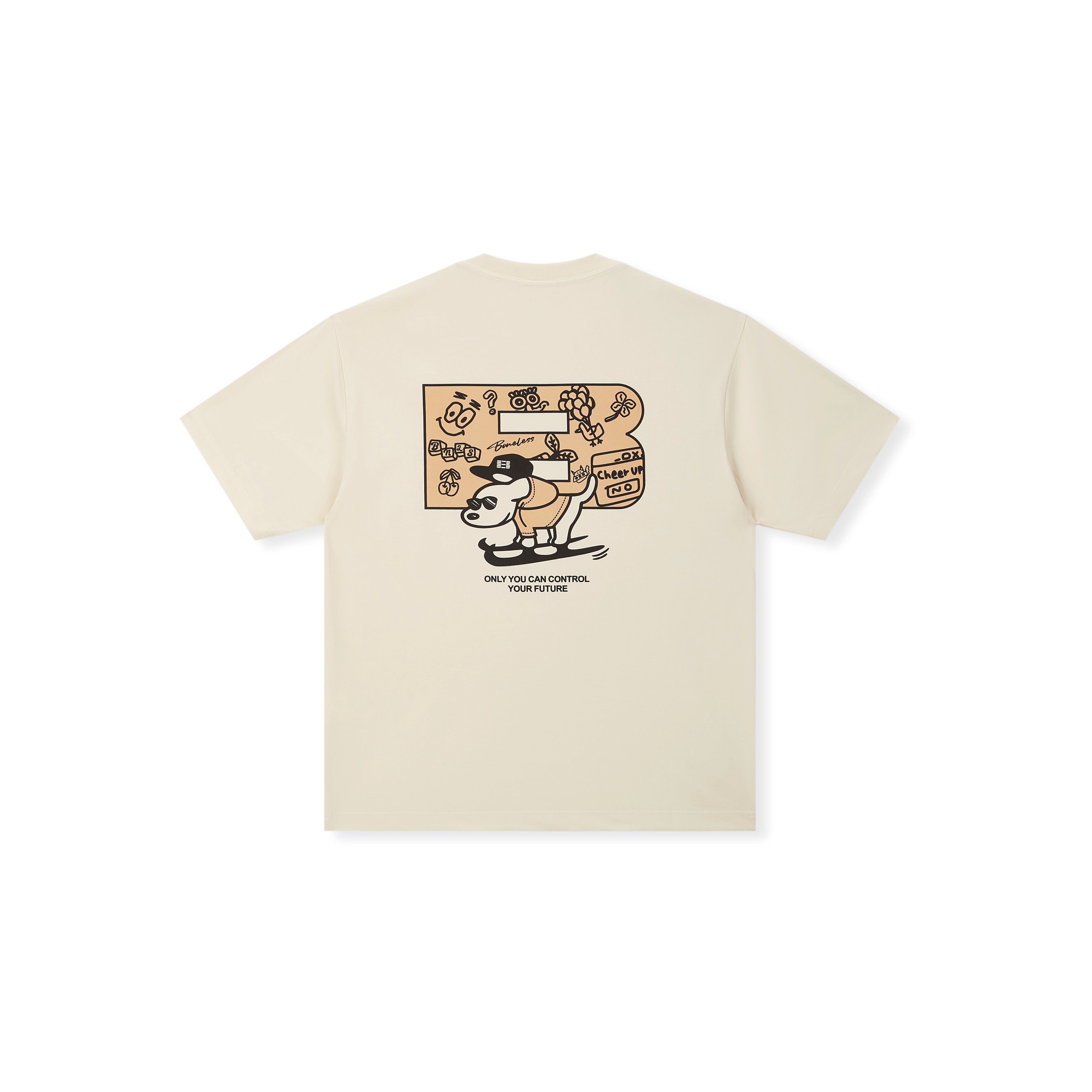 Boneless Fun Graffiti Skateboard Puppy T-Shirt 'Apricot'