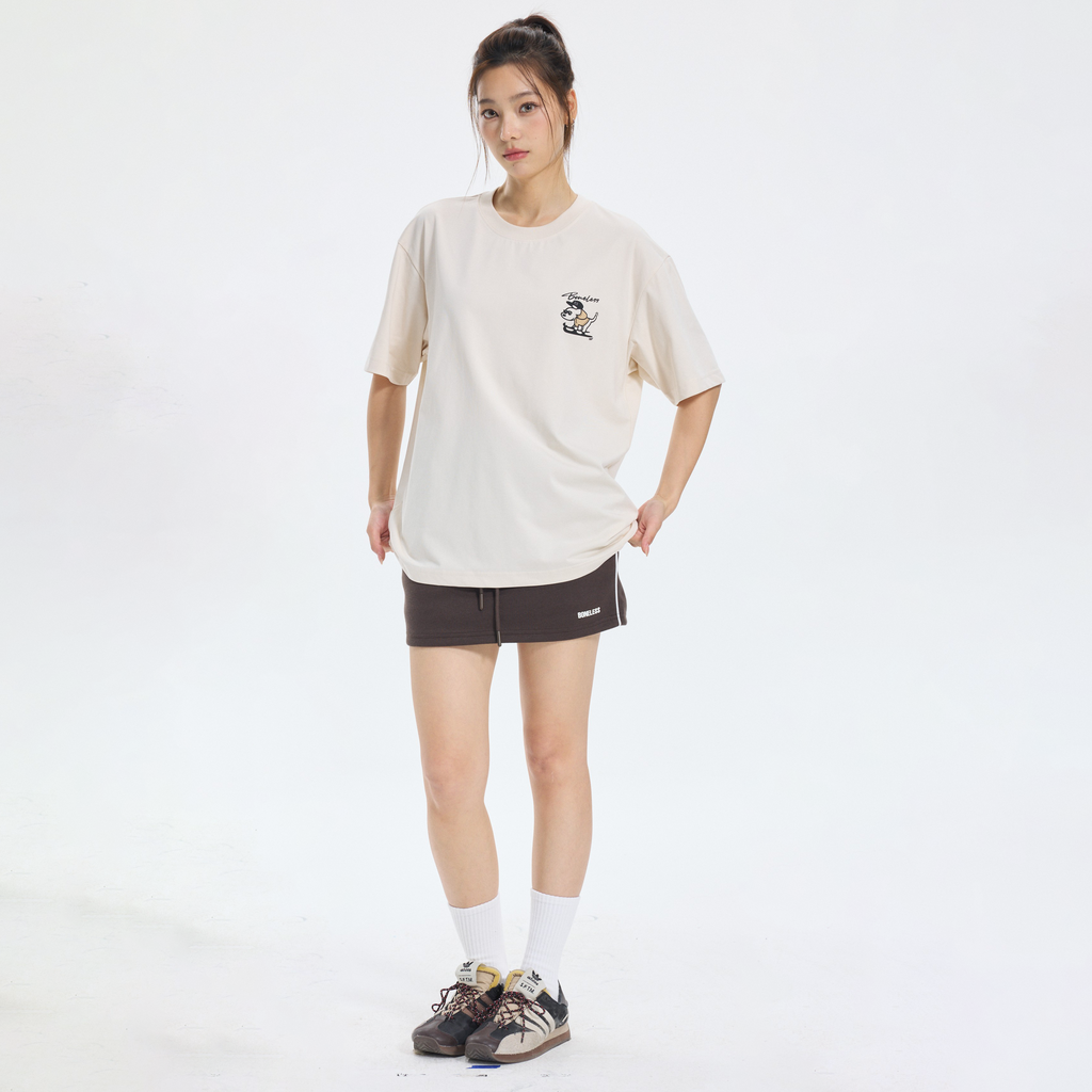 Boneless Fun Graffiti Skateboard Puppy T-Shirt 'Apricot'