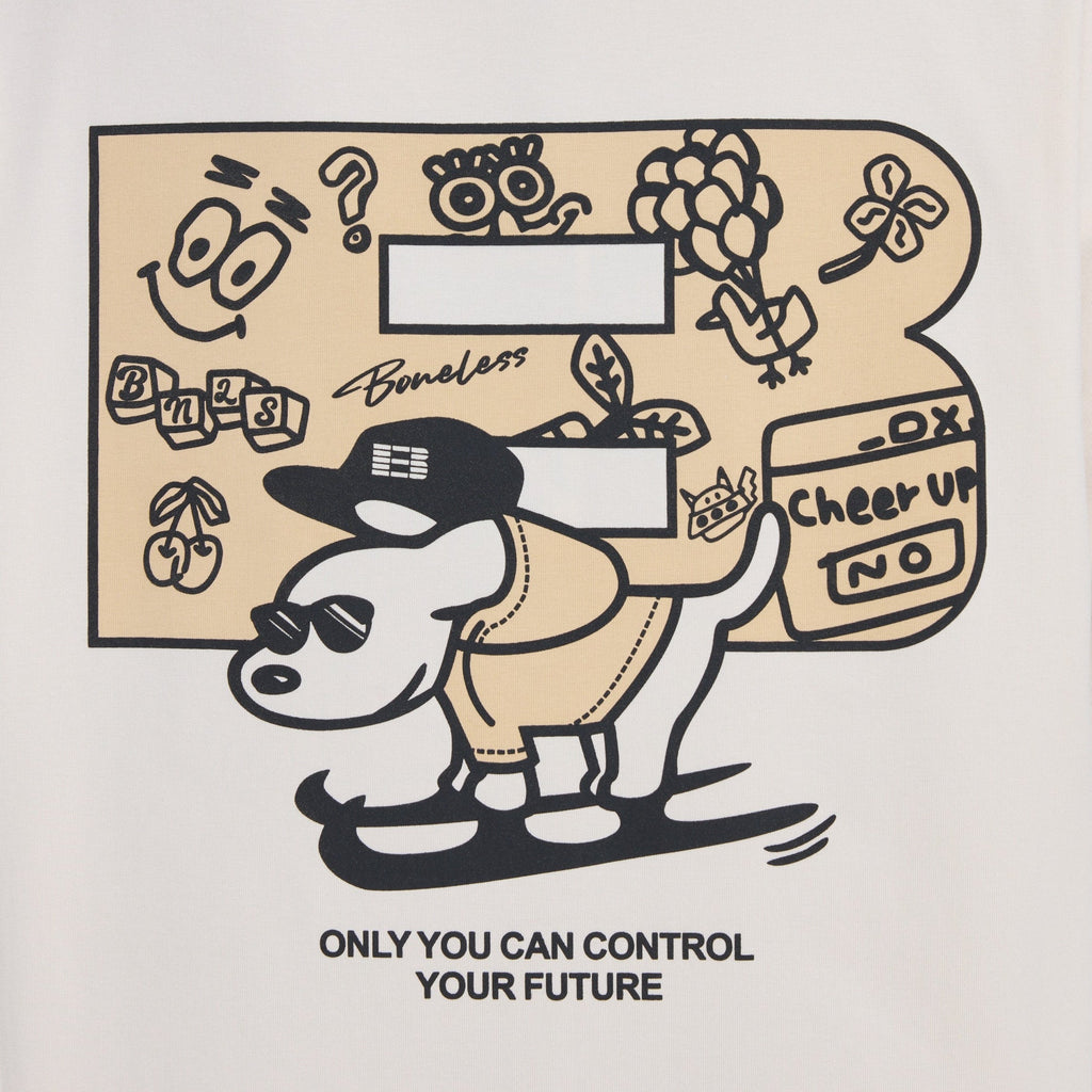 Boneless Fun Graffiti Skateboard Puppy T-Shirt 'Apricot'