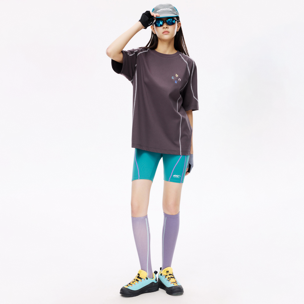 Boneless Color Block Loose T-Shirt 'Purple'