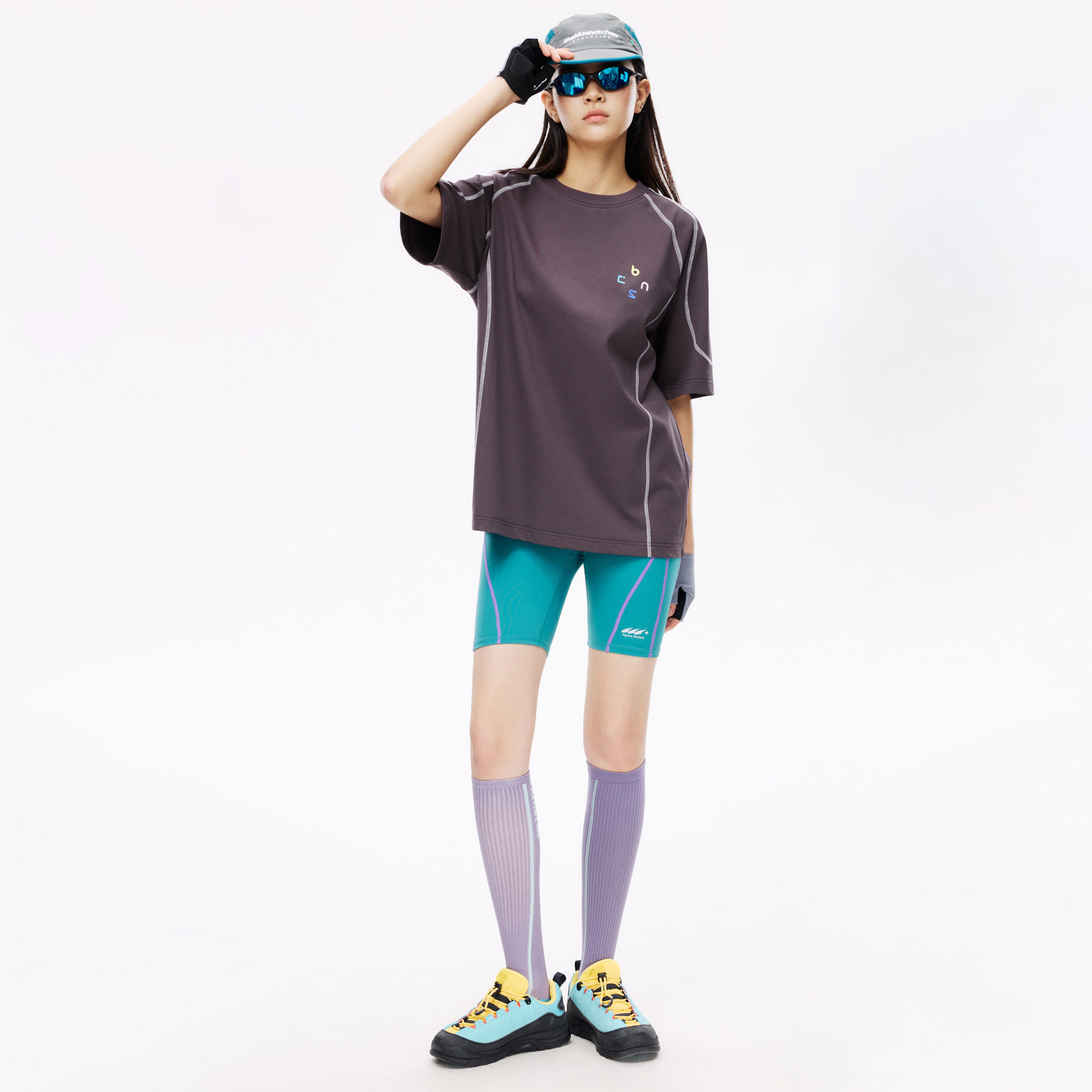 Boneless Color Block Loose T-Shirt 'Purple'