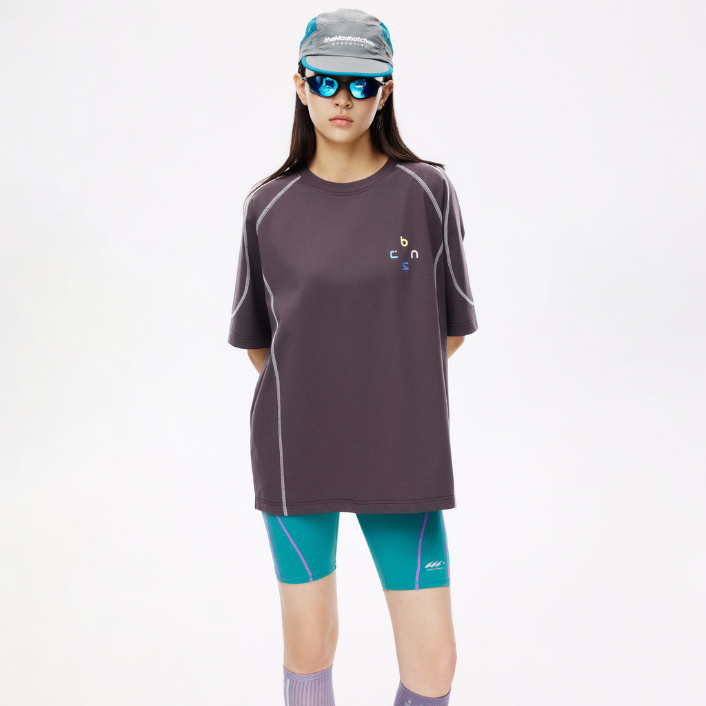 Boneless Color Block Loose T-Shirt 'Purple'