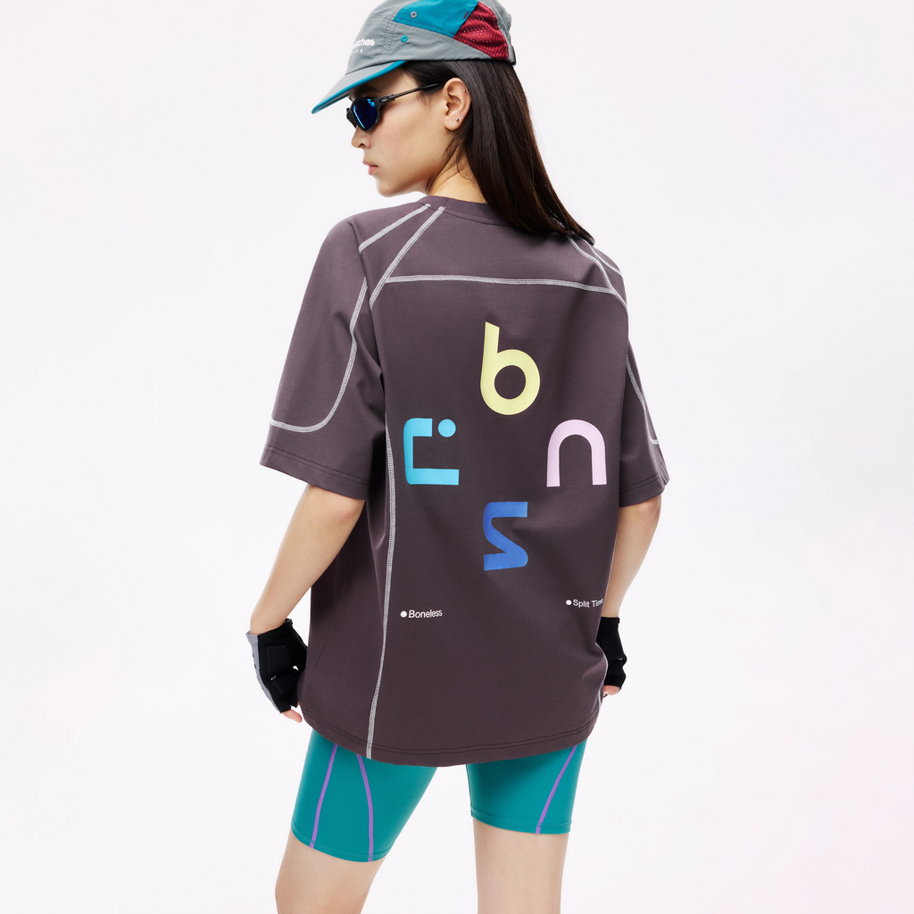 Boneless Color Block Loose T-Shirt 'Purple'