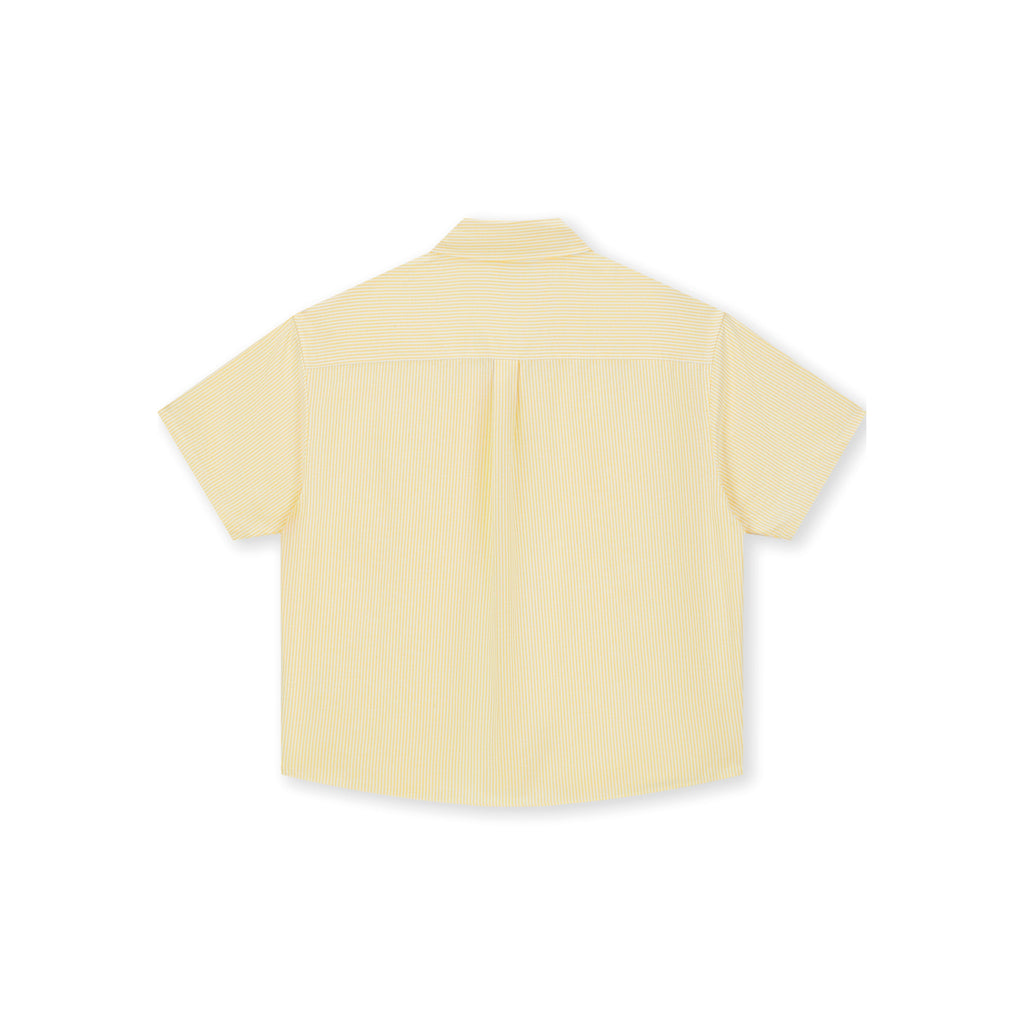 Boneless Puppy Embroidered Stripe Shirt 'Light Yellow'