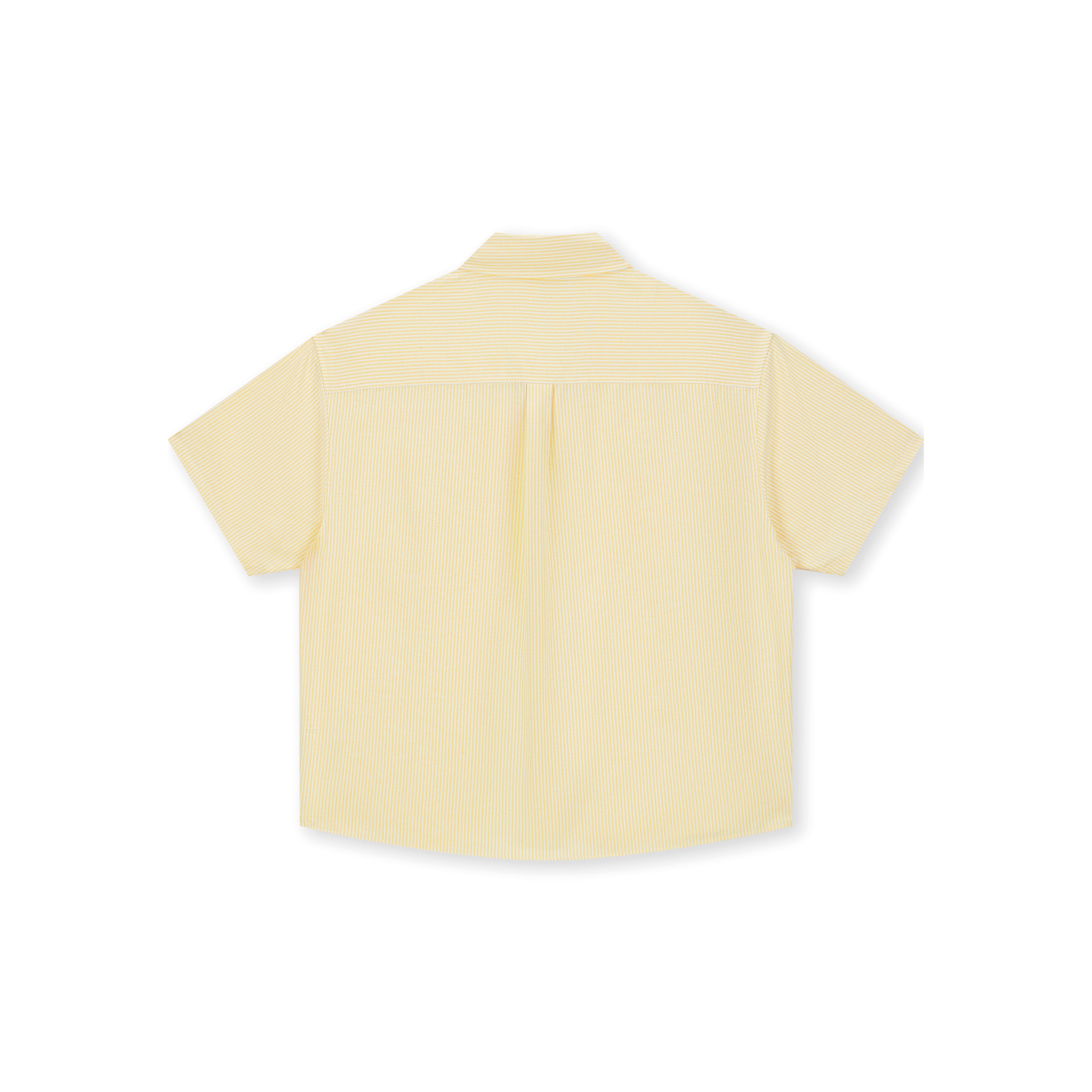 Boneless Puppy Embroidered Stripe Shirt 'Light Yellow'