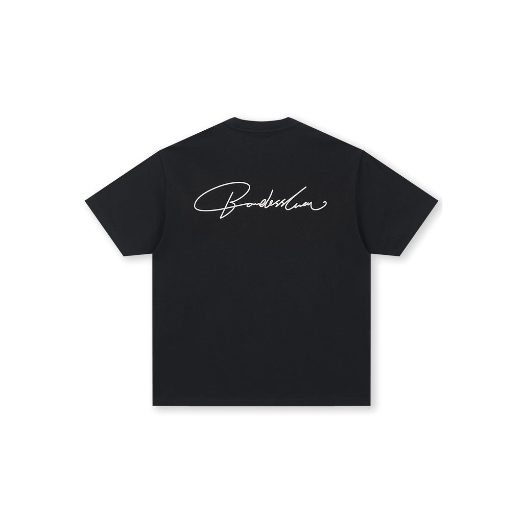 Boneless Calligraphy Print T-Shirt 'Black'