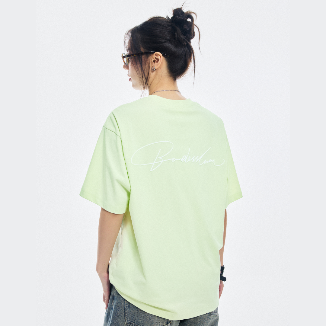 Boneless Calligraphy Print T-Shirt 'Green'
