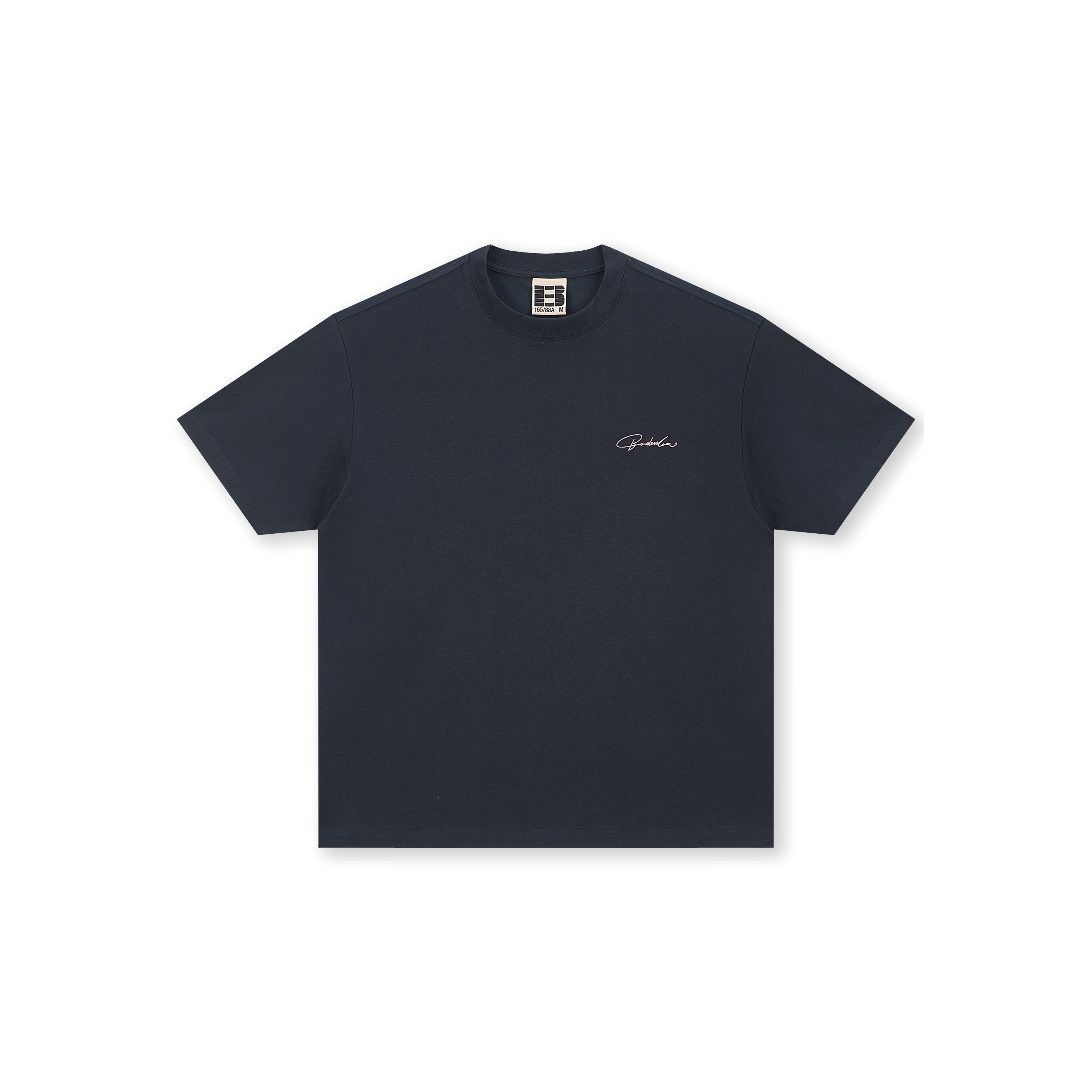 Boneless Calligraphy Print T-Shirt 'Navy'