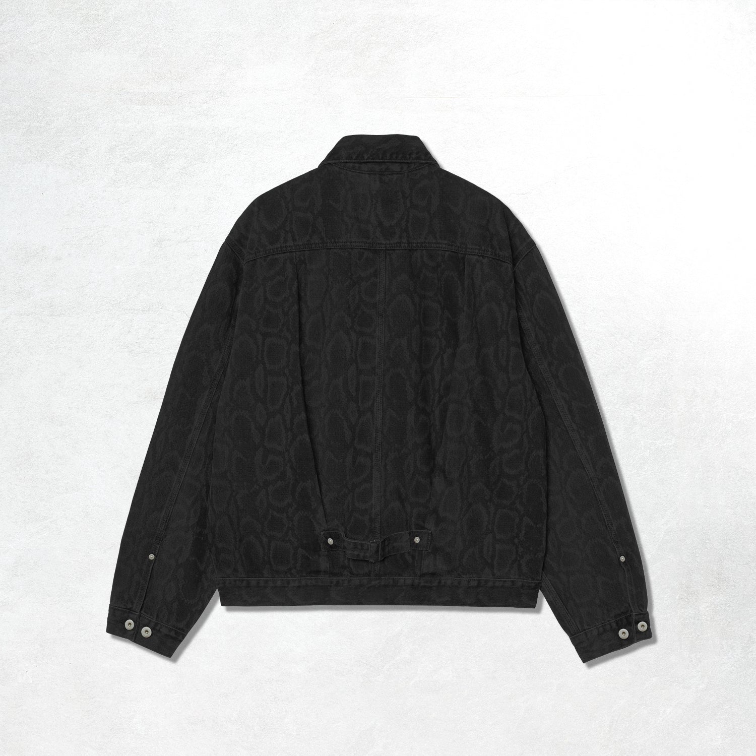Carhartt WIP Belmar Jacket: Snake Camo, Black