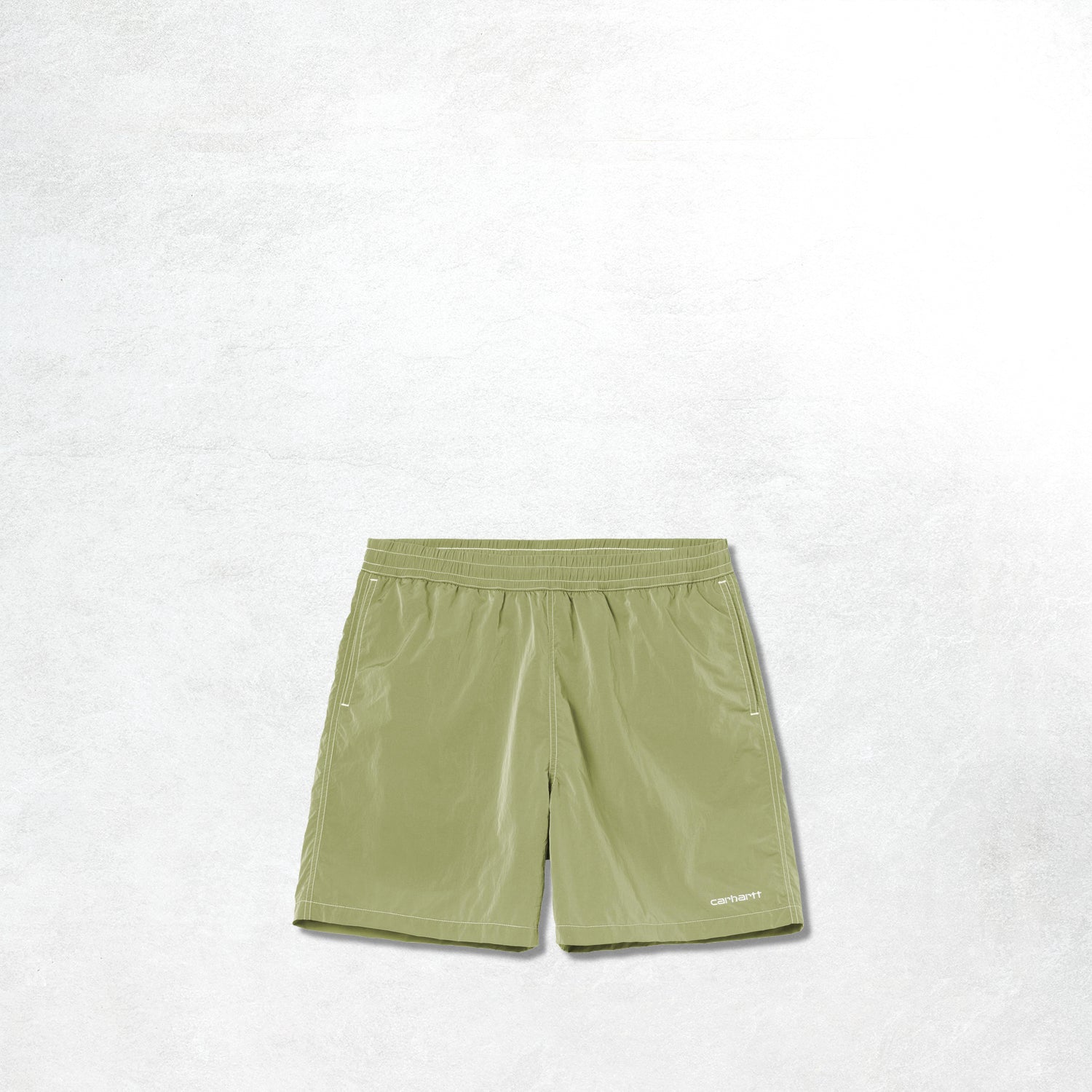 Carhartt WIP Canby Swim Trunks: Gentle Green / White