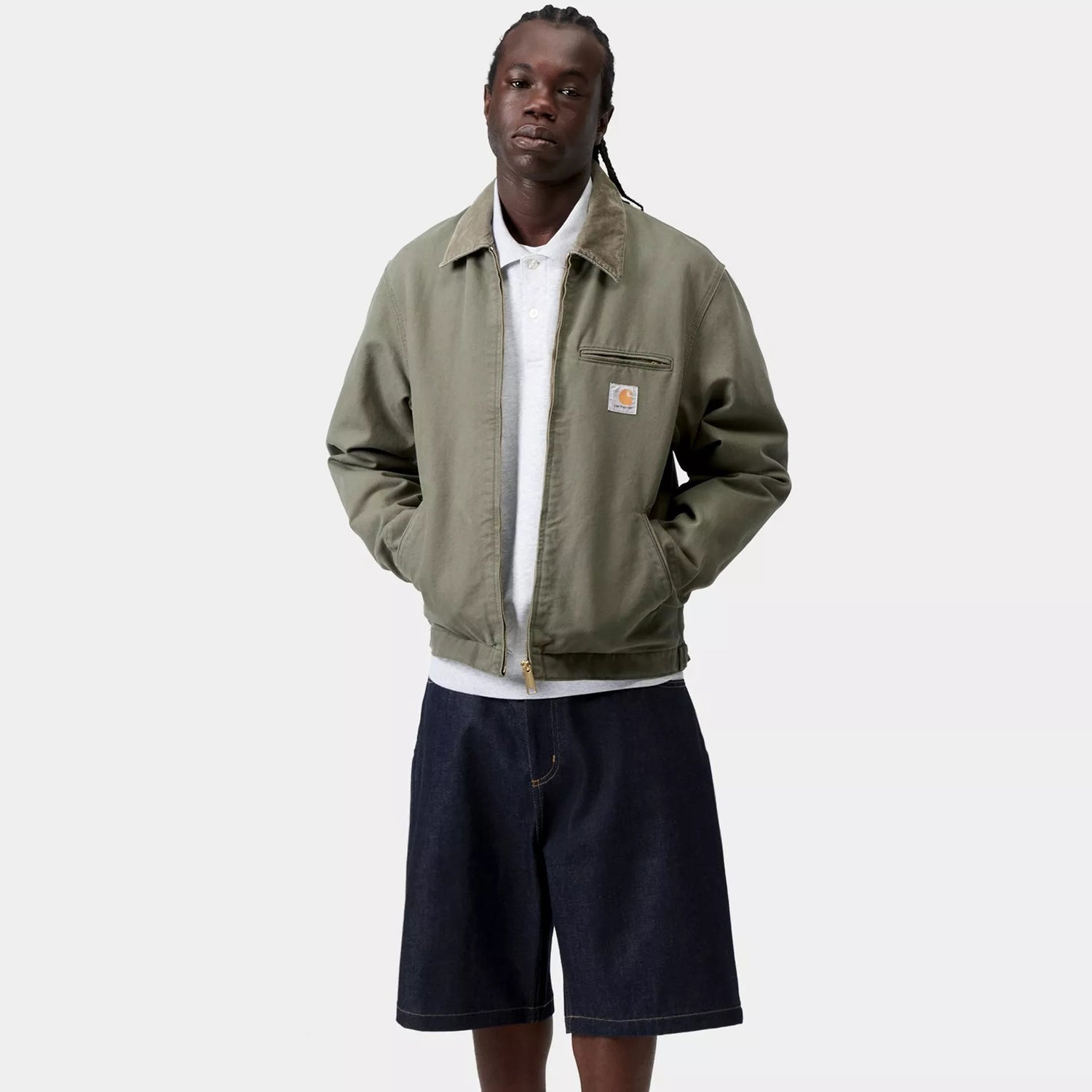 Carhartt WIP Detroit Jacket : Leaf / Leaf, Stone Canvas