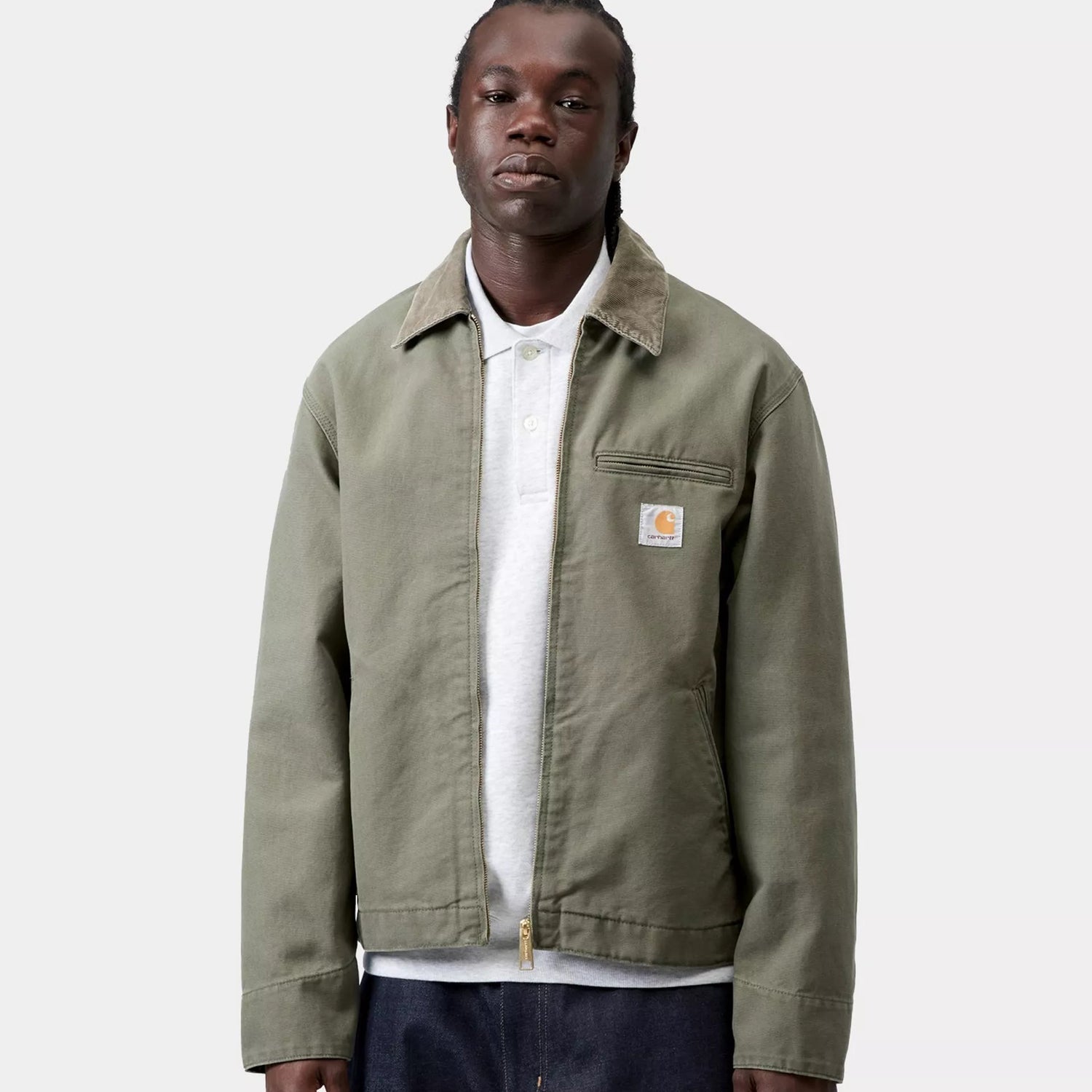 Carhartt WIP Detroit Jacket : Leaf / Leaf, Stone Canvas