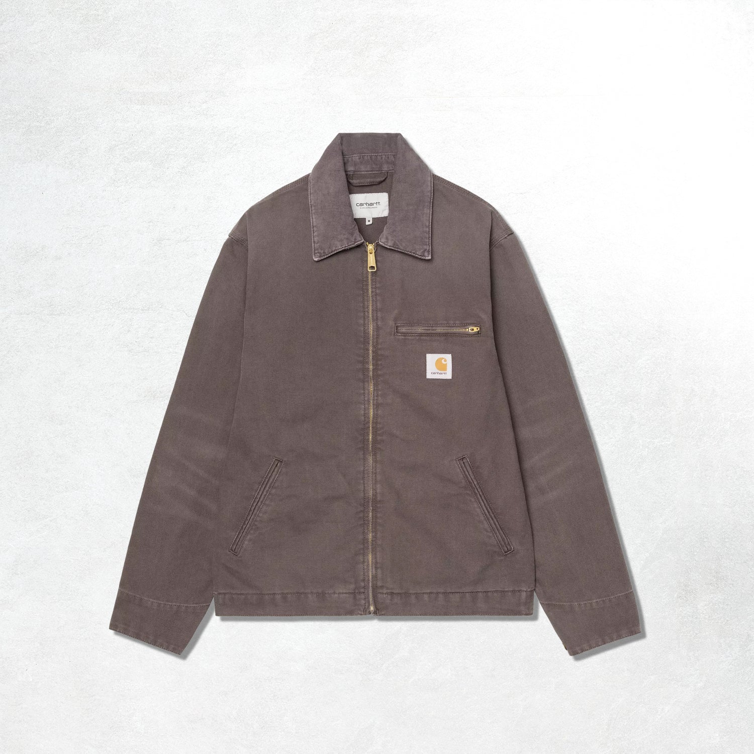 Carhartt WIP Detroit Jacket: Shale / Shale Stone Washed Canvas