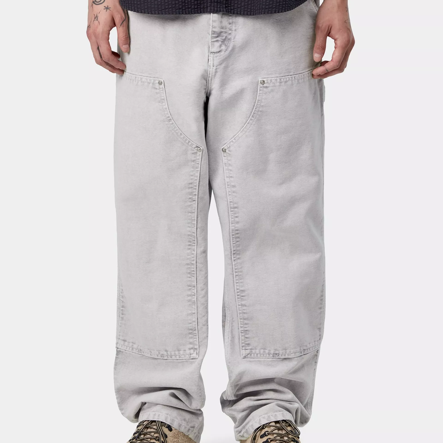 Carhartt WIP Double Knee Pant: Black Chalk Wash
