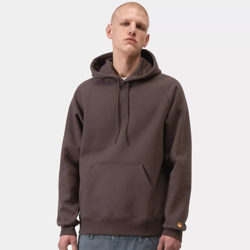 Carhartt WIP Hooded Chase Sweat: Shale / Gold