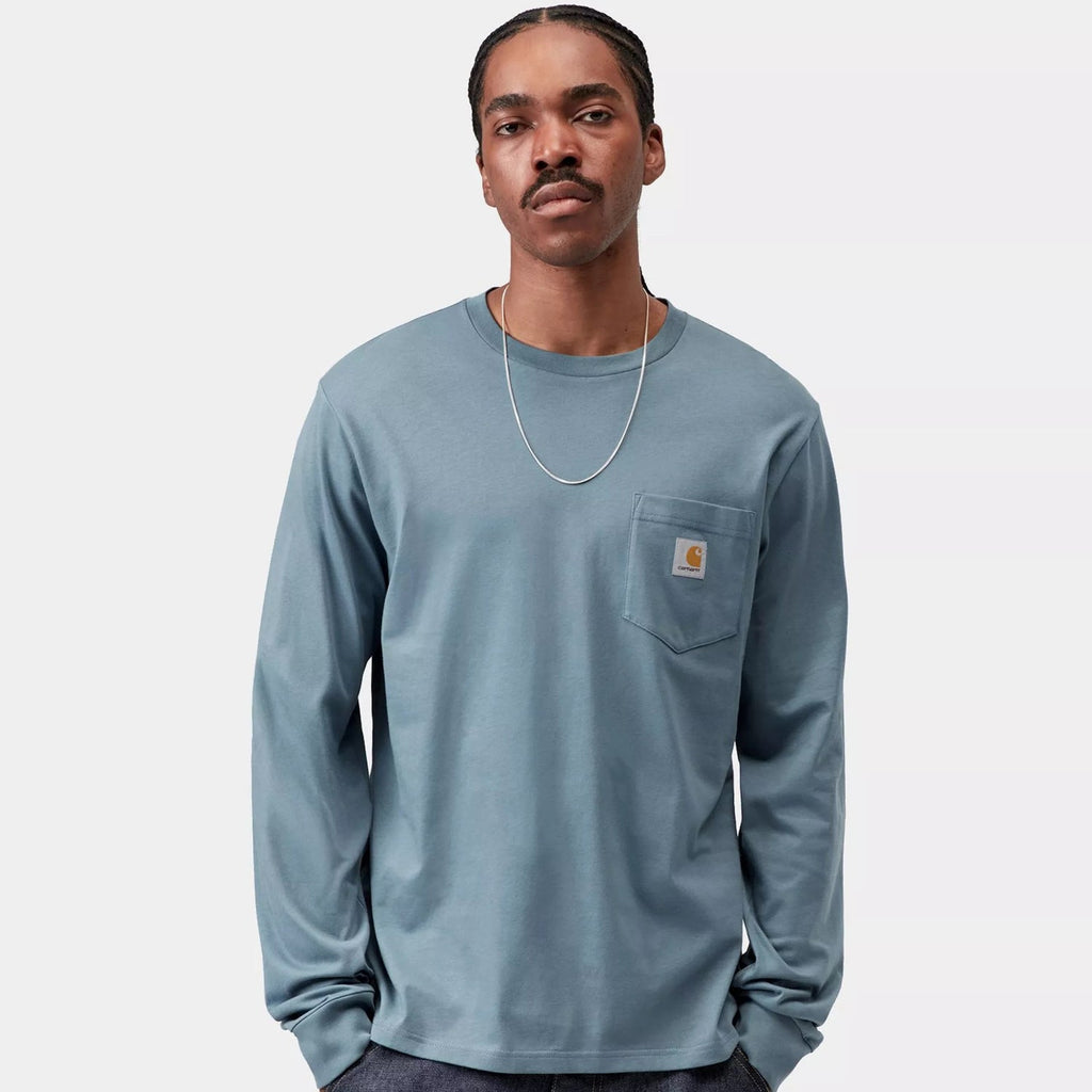 Carhartt WIP L/S Pocket T-Shirt: Velvet Blue