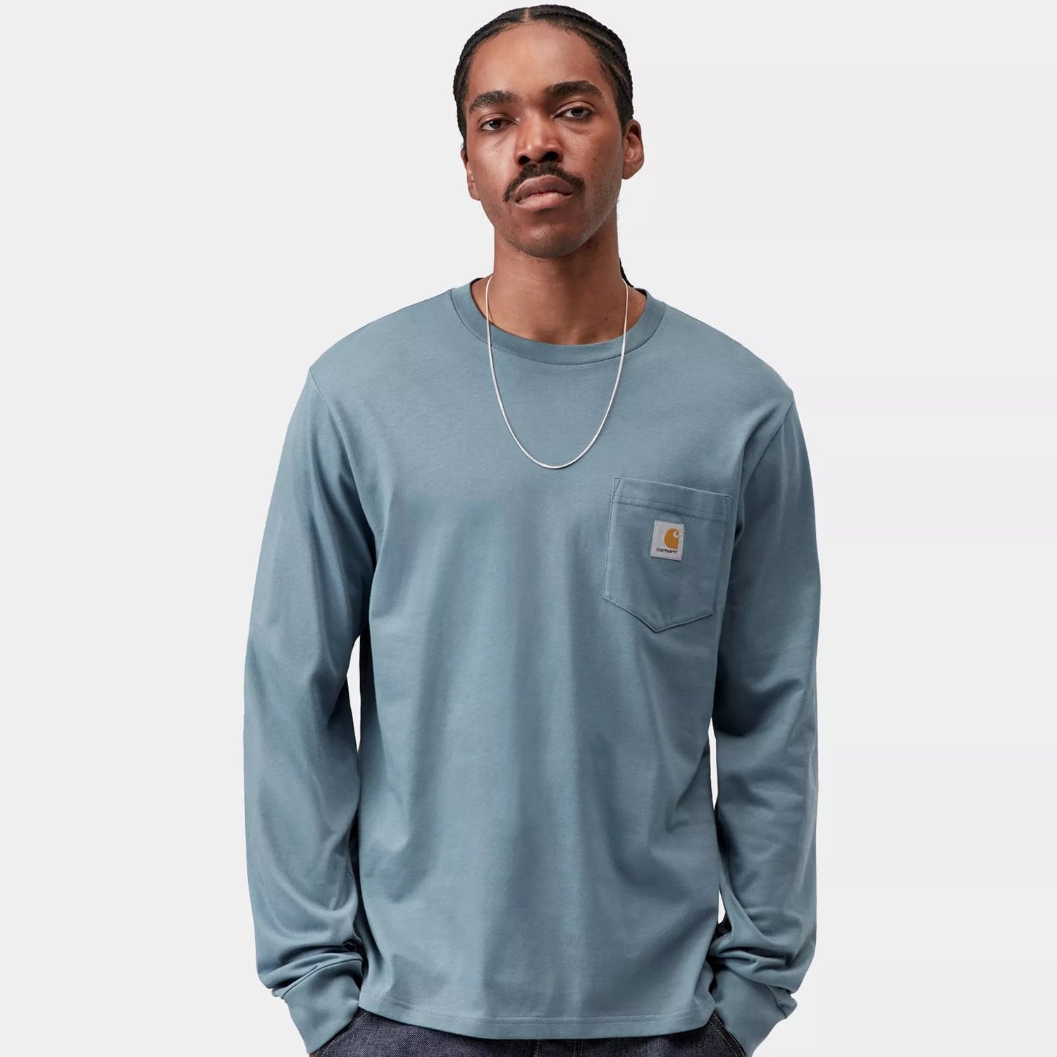 Carhartt WIP L/S Pocket T-Shirt: Velvet Blue