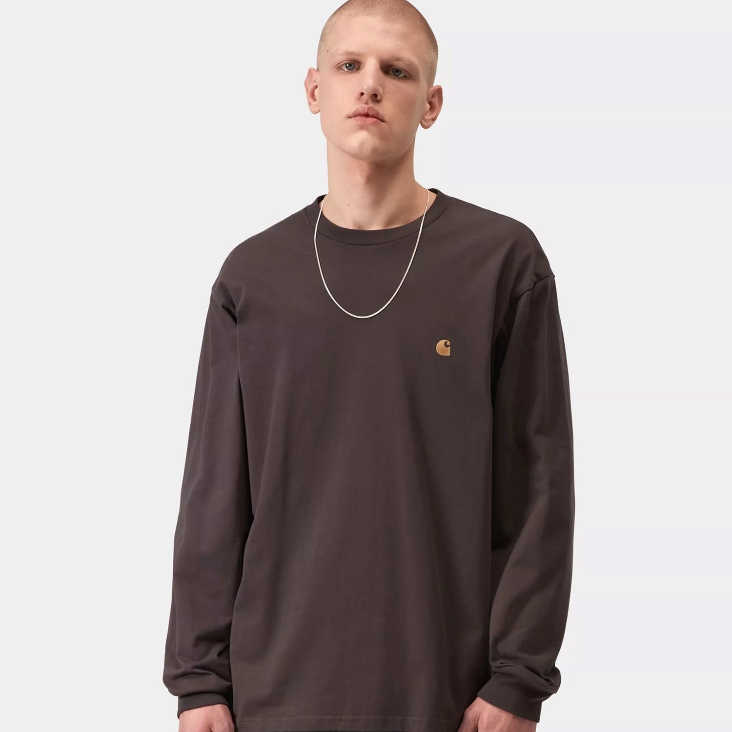 Carhartt WIP L/S Chase T-Shirt : Shale / Gold