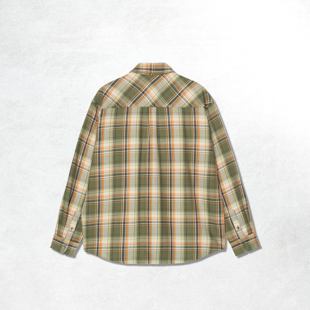 Carhartt WIP L/S Tunick Shirt: Tunick Check, Dollar Green