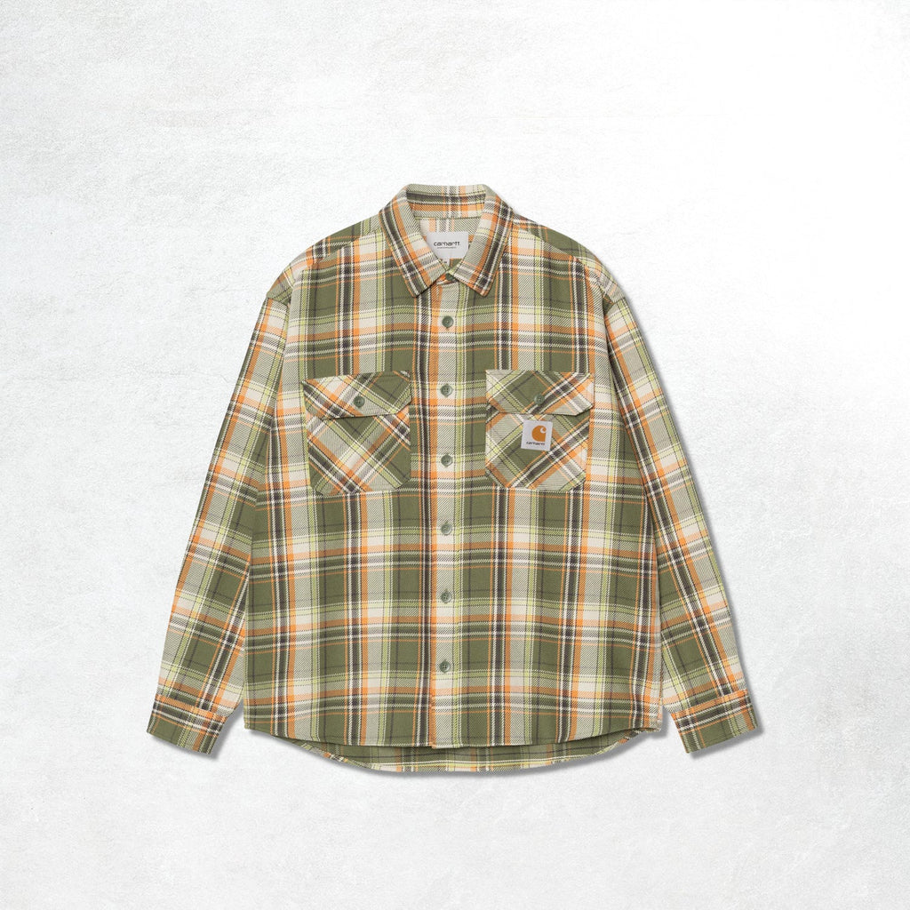 Carhartt WIP L/S Tunick Shirt: Tunick Check, Dollar Green