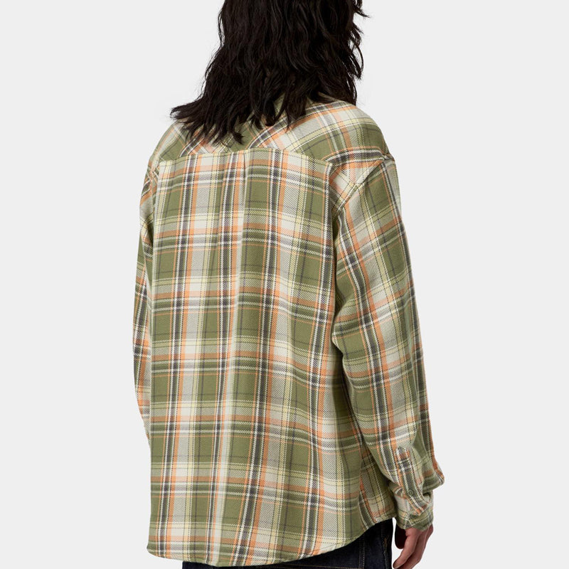 Carhartt WIP L/S Tunick Shirt: Tunick Check, Dollar Green