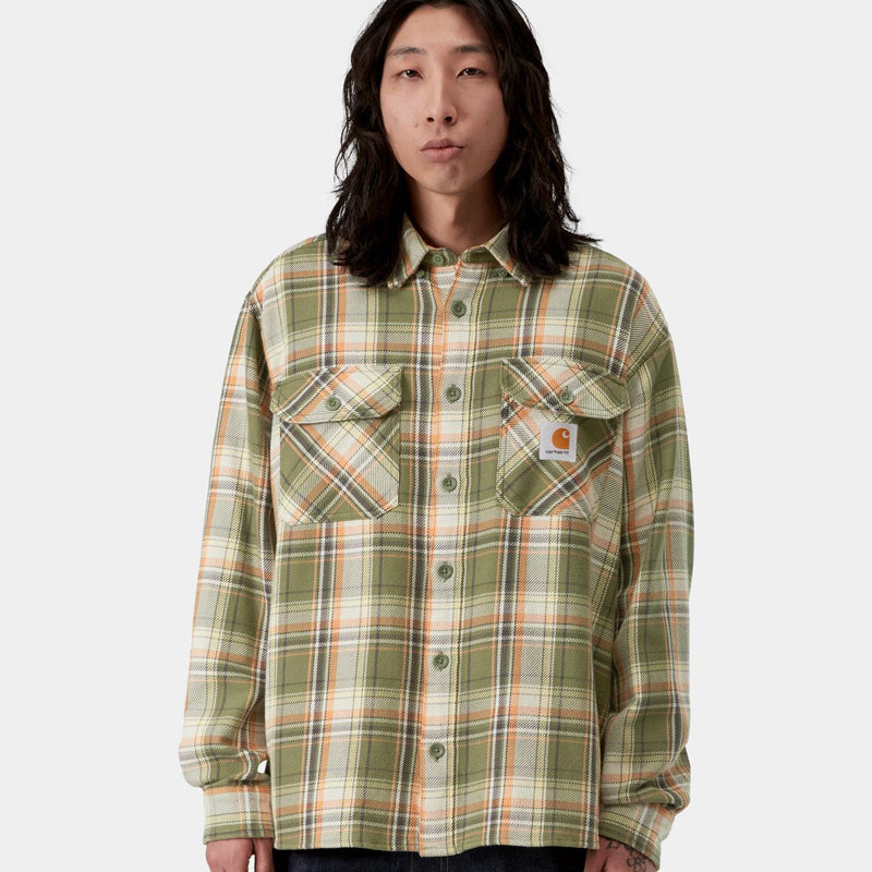 Carhartt WIP L/S Tunick Shirt: Tunick Check, Dollar Green