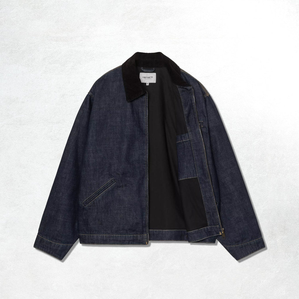 Carhartt WIP OG Detroit Jacket: Blue / Black, Rinsed