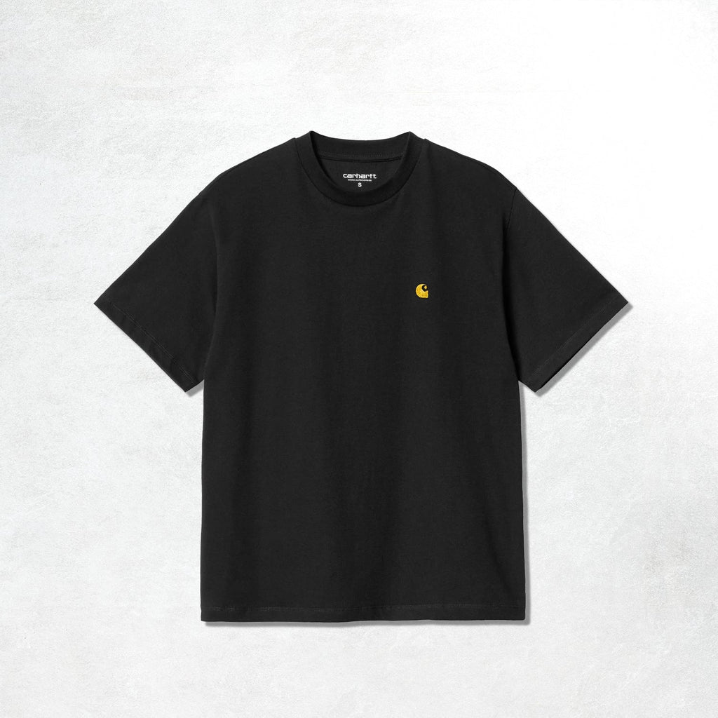 Carhartt WIP S/S Chase T-Shirt: Black / Gold