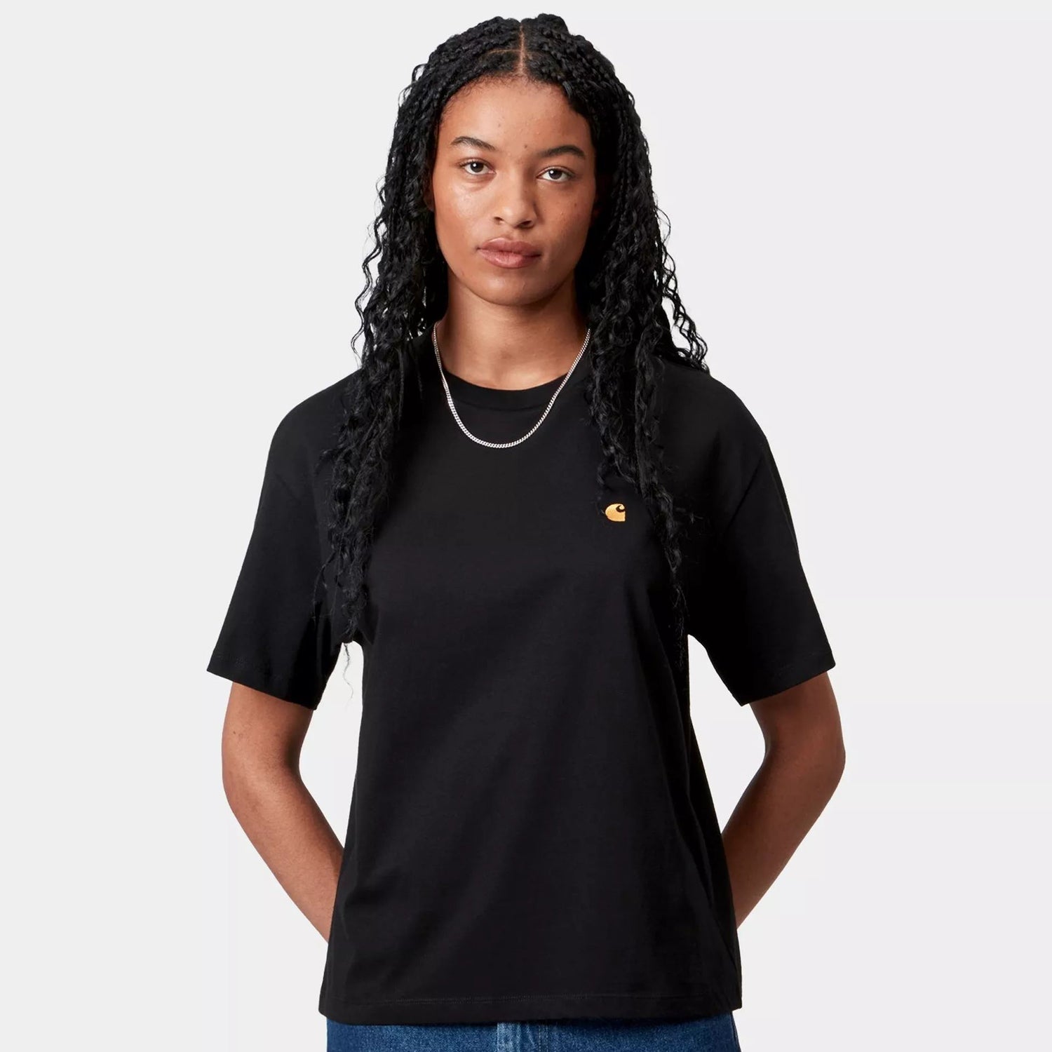 Carhartt WIP S/S Chase T-Shirt: Black / Gold