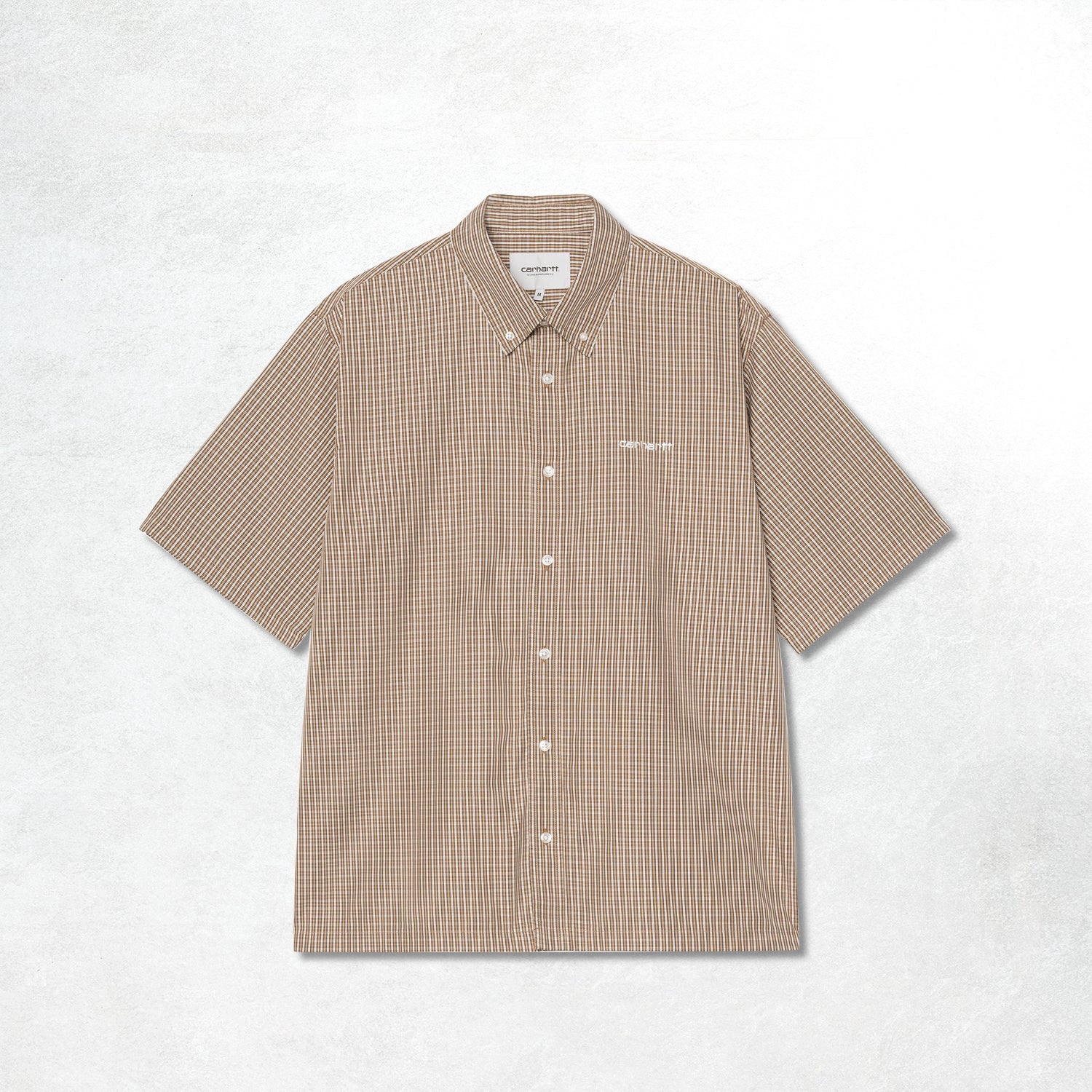 Carhartt WIP S/S Groff Shirt: Groff Check, Hamilton Brown