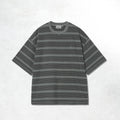 Carhartt WIP S/S Hanson T-Shirt: Hanson Stripe / Kale Green Garment Dyed