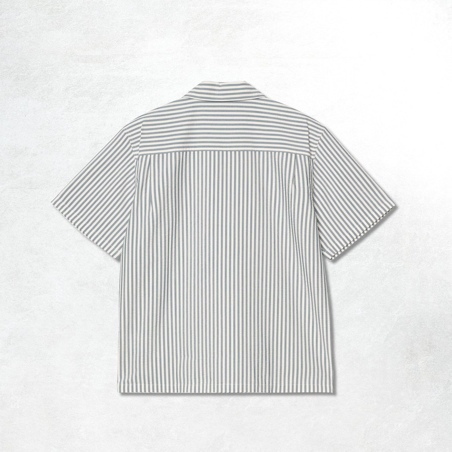 Carhartt WIP S/S Leavel Shirt: Leavel Stripe, Blue River / Wax