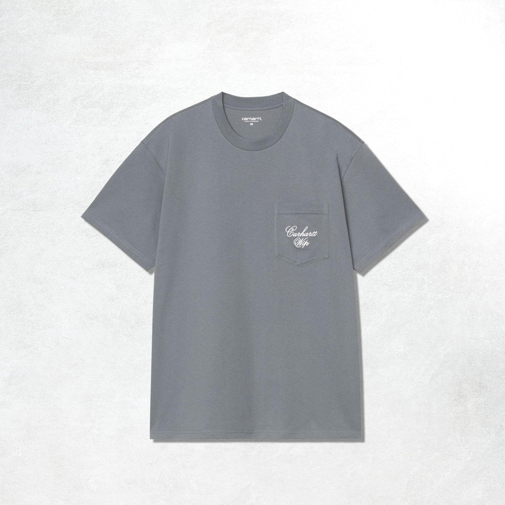 Carhartt WIP S/S Longhand Pocket T-Shirt: Cozy Blue / White