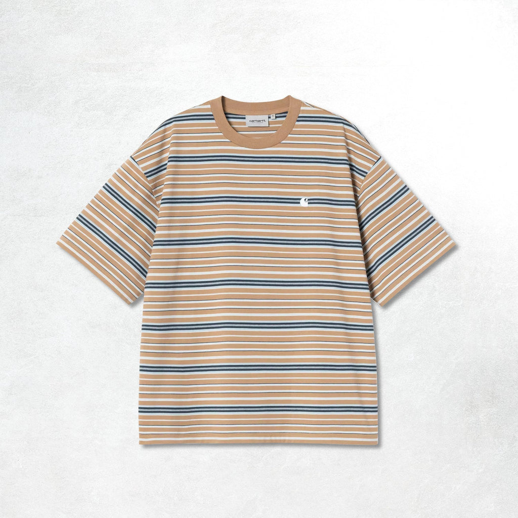 Carhartt WIP S/S Zane T-Shirt: Zane Stripe, Peanut