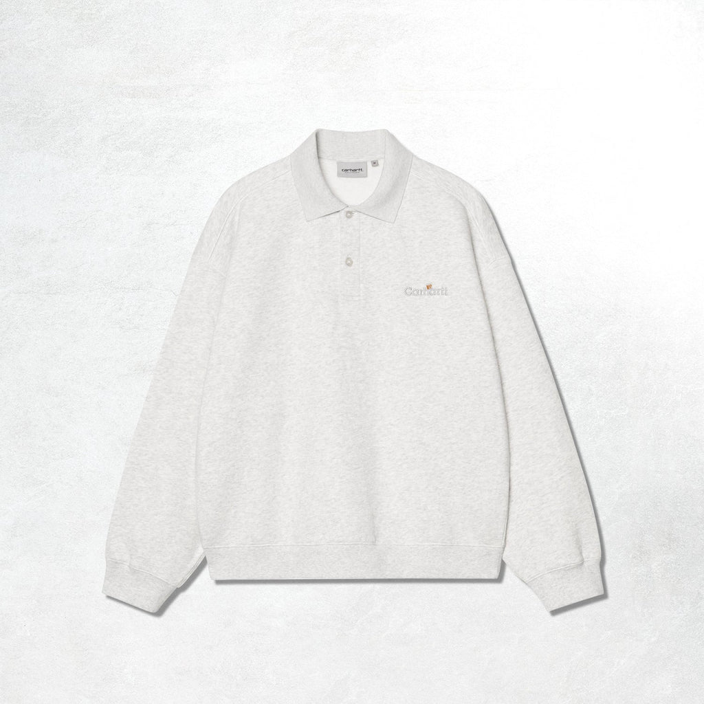 Carhartt WIP WIP Label Polo Sweat: Ash Heather