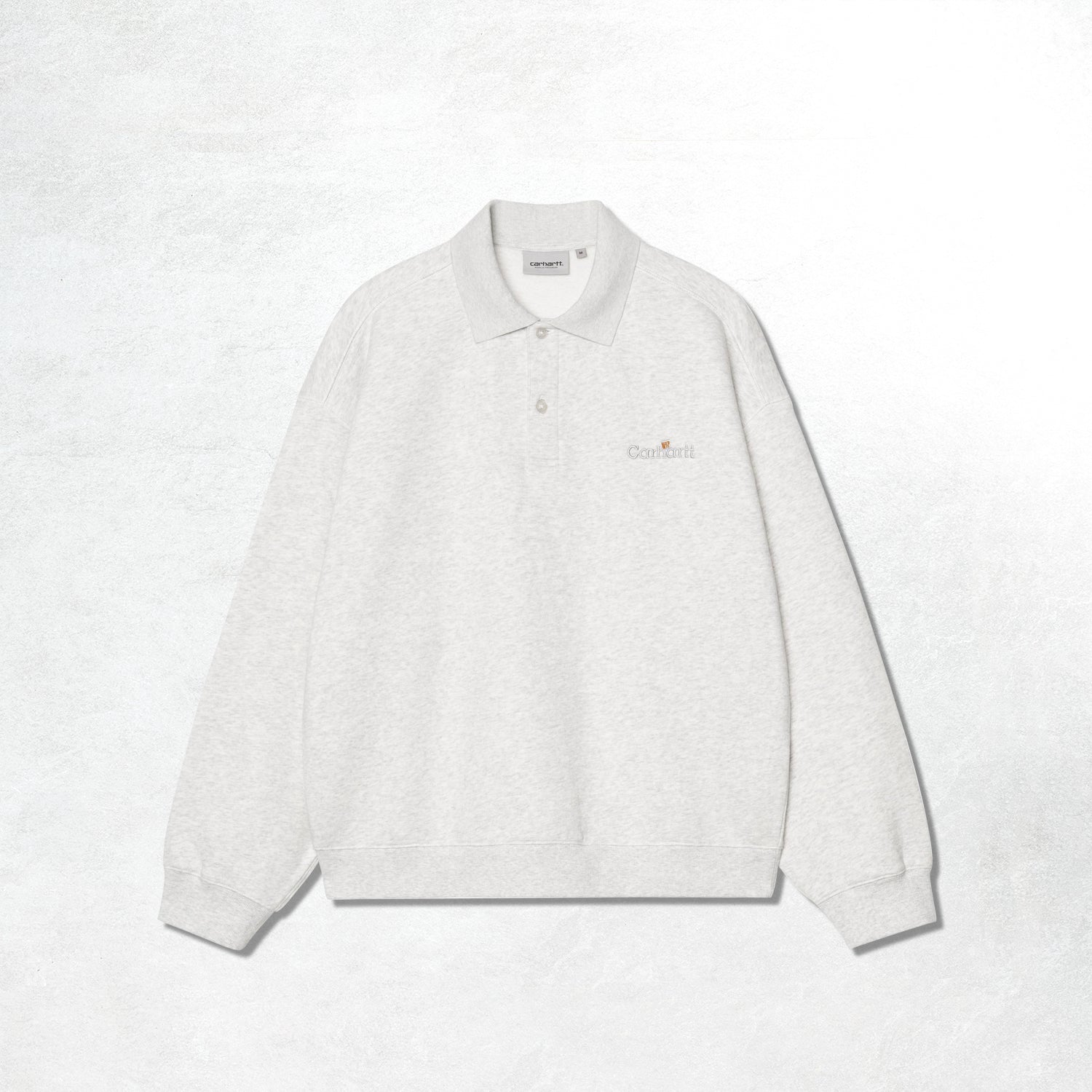 Carhartt WIP WIP Label Polo Sweat: Ash Heather