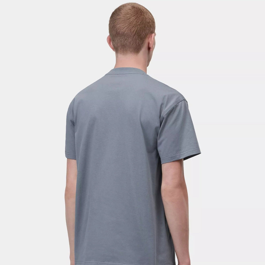 Carhartt WIP S/S American Script T-Shirt: Shady Blue