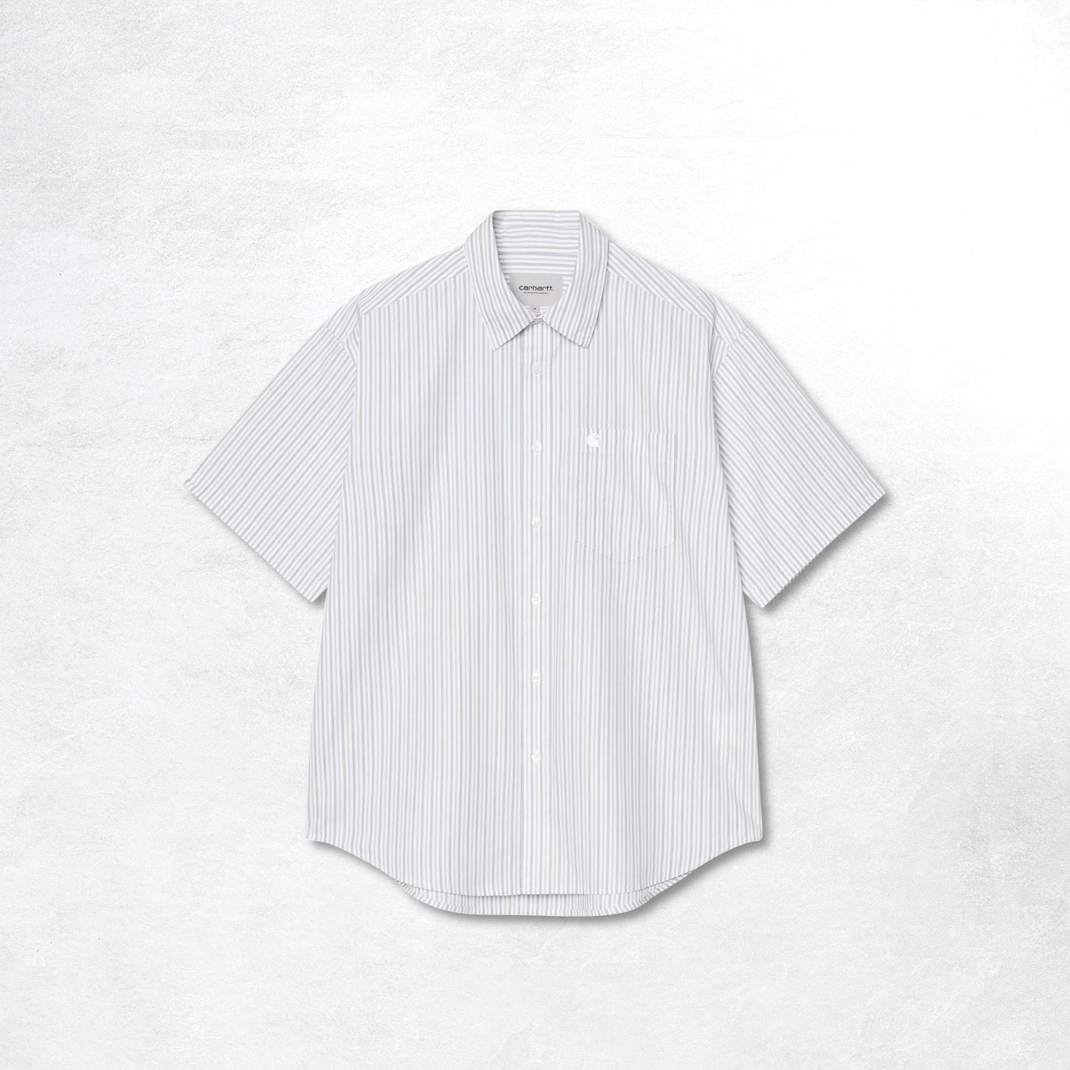Carhartt WIP S/S Keene Shirt: Keene Stripe, White