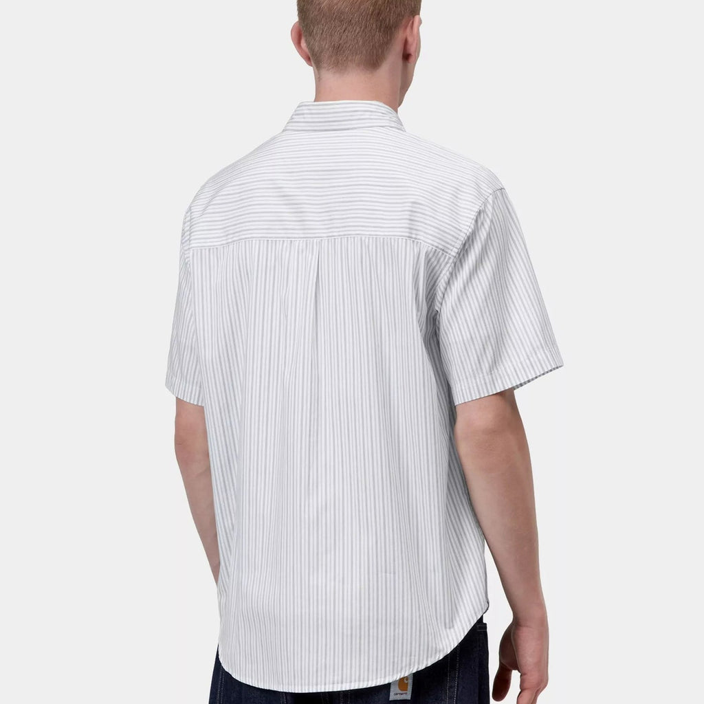 Carhartt WIP S/S Keene Shirt: Keene Stripe, White