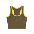 Boneless Contrast Lettering Slim-Fit Cropped Tank Top 'Brown' (WMNS)